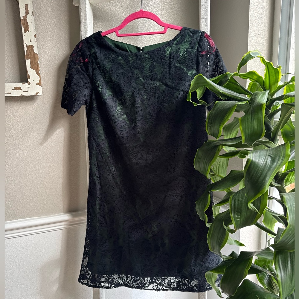 ModCloth Navy and Green Lace Dress
